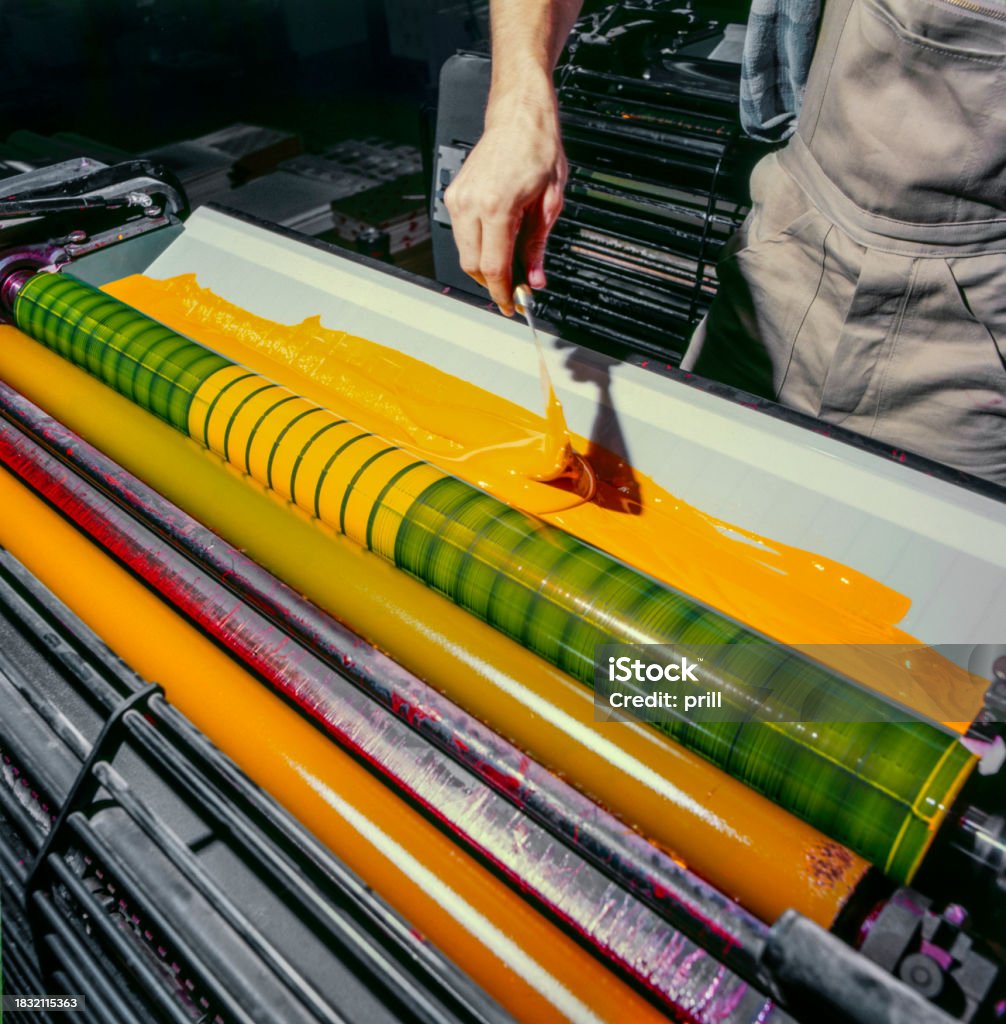 Rolller Ink Inking Rollers Stock Photo - Download Image Now - Ink, Offset Printing ...