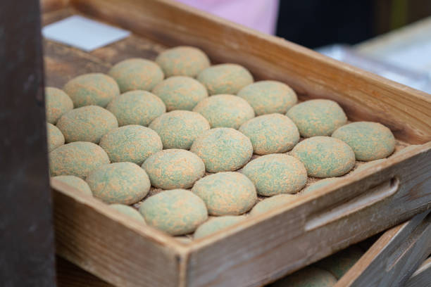 istock Green tea mochi rice ball. 1832127493