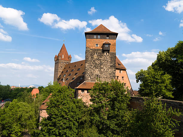 Nurnurg Castle Germany Horizontal view of Nuremberg (Nurnberg) Castle in Germany during the daytime kaiserburg castle stock pictures, royalty-free photos & images