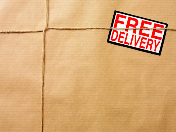 istock Deliver Free on a Brown Paper Parcel 183214893