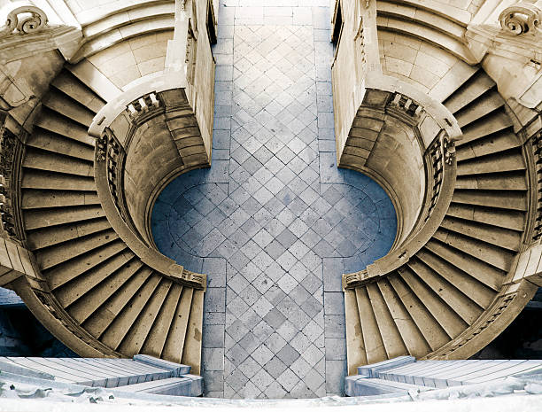 階段の certosa ・ディ・サン・ロレンツォ、padula - marble geometric shape spirituality travel destinations ストックフォトと画像