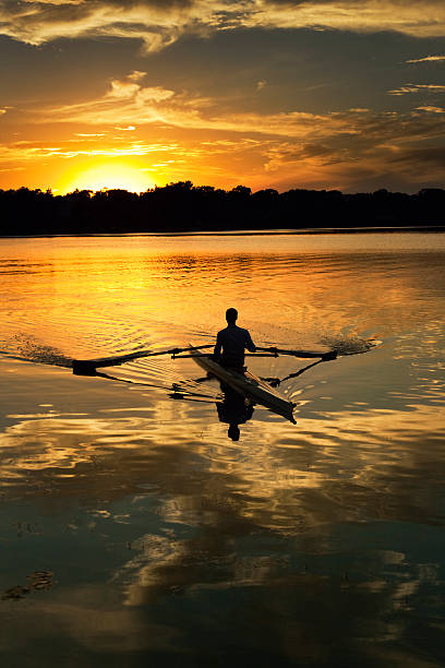 Dramatic Reflection, Sunset Sculling, Lake of the Isles, Minneapolis, Minnesota