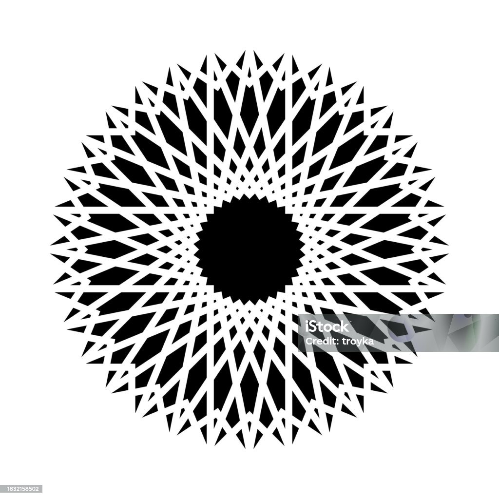 Circa L Pattern Abstract Decorative Radial Circle Pattern Stock Illustration - Download ...