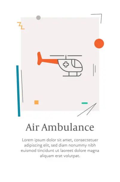 Vector illustration of Air Ambulance icon with editable stroke, placed on a  style vertical web banner.