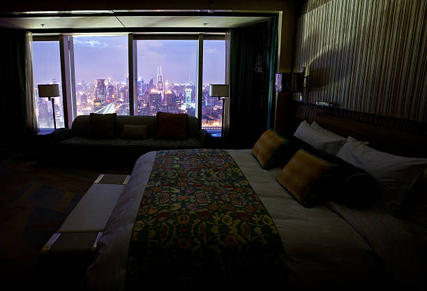 Hotel room with view of Shanghai bund