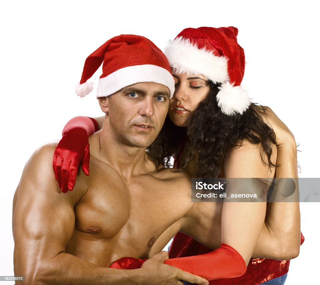 Sexy Weihnachten - Lizenzfrei Bauchmuskeln Stock-Foto