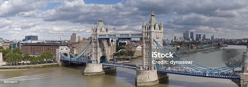 panorama, London Tower Bridge - Lizenzfrei Ansicht aus erhöhter Perspektive Stock-Foto