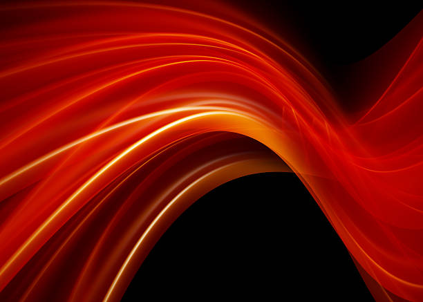 高品質の背景-抽象的な赤 - flowing light wave pattern pattern ストックフォトと画像