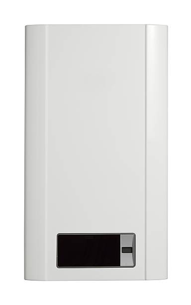 aquecedor de água (isolado com traçado de recorte sobre fundo branco - water heater energy efficiency heat resourceful - fotografias e filmes do acervo