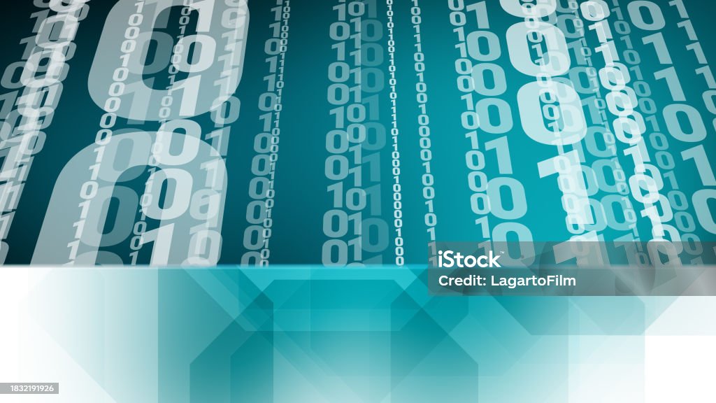 Binary Code Layout Template With Technology Background And Cyber ...