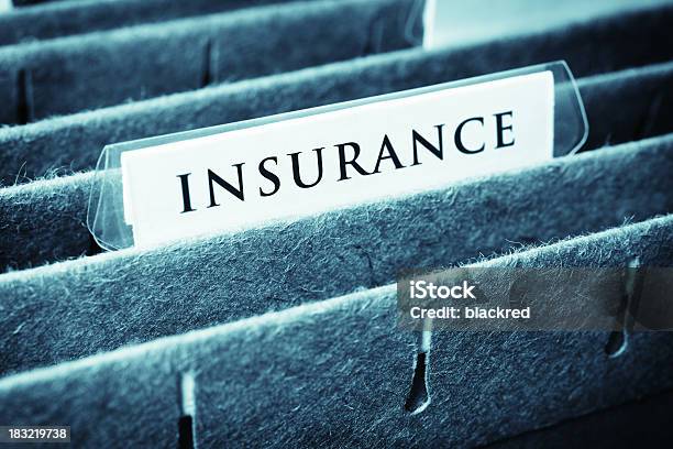 Closeup Of Insurance File Stock Photo - Download Image Now - Insurance, File Folder, Filing Documents