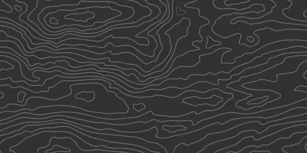 Vector illustration of Wood grain black texture. Wooden wavy thin line pattern. Abstract line background. Vector illustration