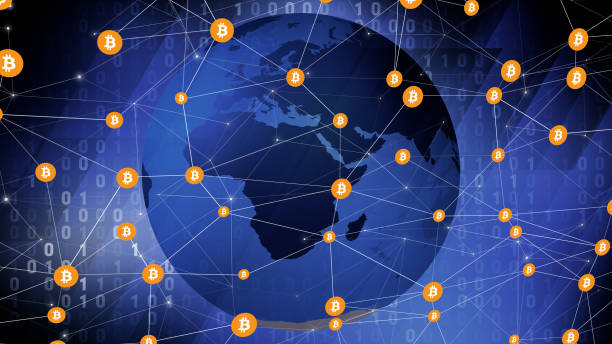 istock Progress in bitcoin globe binary investing in future of financial technology with crypto and digital money 1832214359