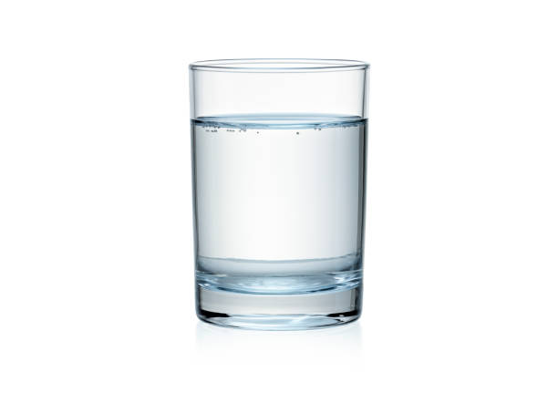 Glass of water isolated on white background stock photo