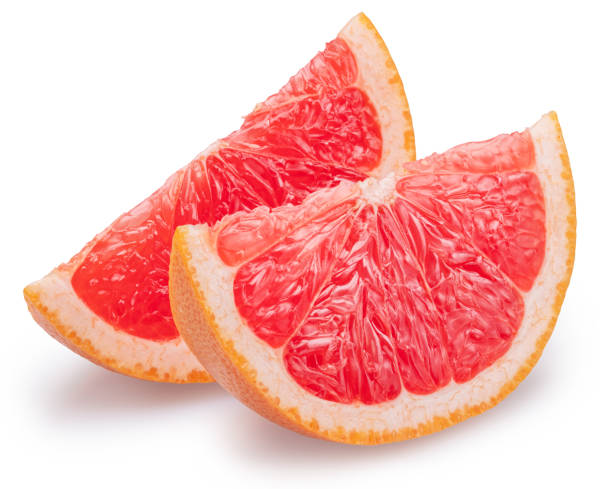 istock Slices of red grapefruit on white background. File contains clipping path. 1832262045
