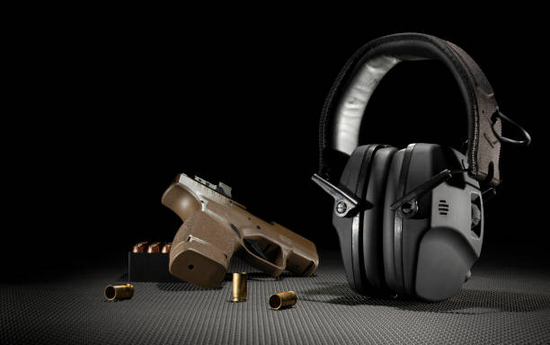 Room for test with electronic hearing protection and gun