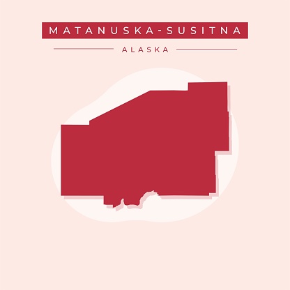 Vector illustration vector of Matanuska-Susitna map Alaska