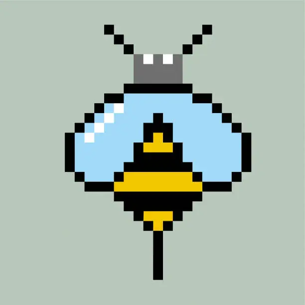 Vector illustration of Pixel bee