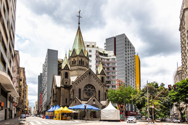 Parish Nossa Senhora da Conceição, Santa Ifigenia at Sao Paulo, Brazil stock photo