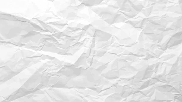 White clean crumpled paper White clean crumpled paper background. Horizontal crumpled empty paper template for posters and banners. Vector illustration paper texture stock illustrations