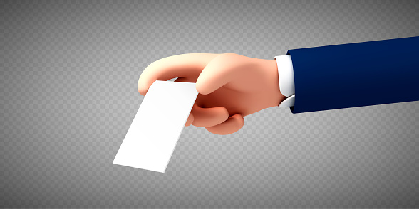 Handing Vector Label Vector Artoon Hand Holding Blank Paper Label Or Tag On Transparent ...