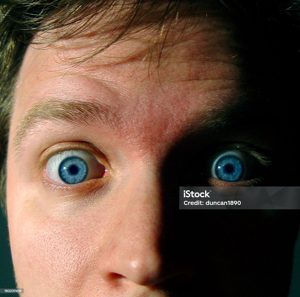 Olho azul surpresa - Foto de stock de Apavorado royalty-free