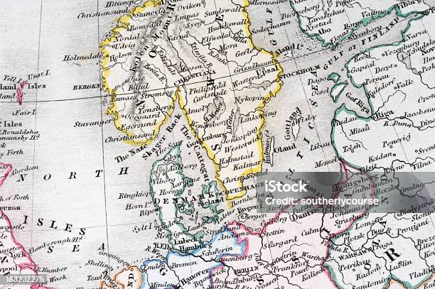 Szczegół Starej Mapy - zdjęcia stockowe i więcej obrazów Mapa - Mapa, Morze Bałtyckie, Antyczny