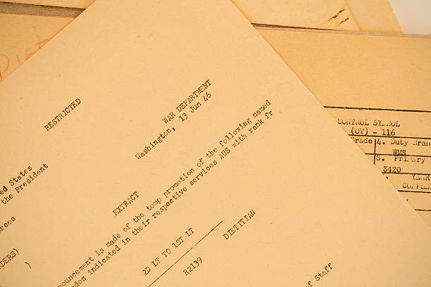 istock Old Military Paperwork From War Department 183232411