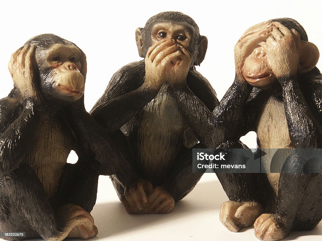 Три Мудрые обезьян - Стоковые фото Волосы животного роялти-фри