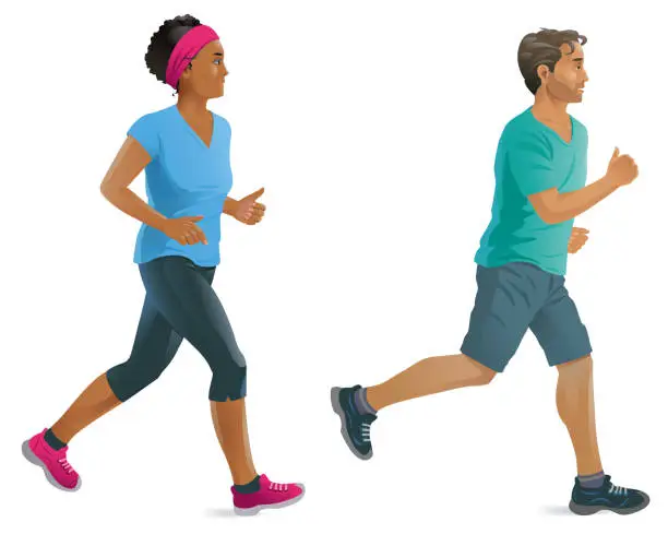 Vector illustration of Jogging Couple