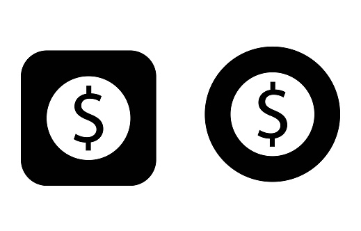 dollar button icon, vector best flat icon.