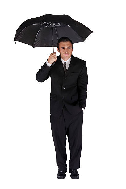 istock Business man holding umbrella 183233142