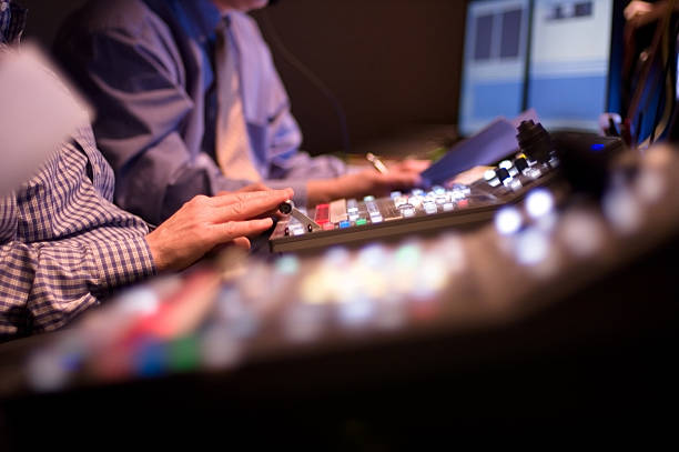 Broadcast Control Studio stock photo