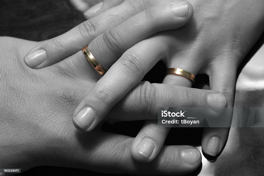 Wedding rings "Color image converted into black and white, only two rings remained same color as original.Find more in my lightbox" Adult Stock Photo