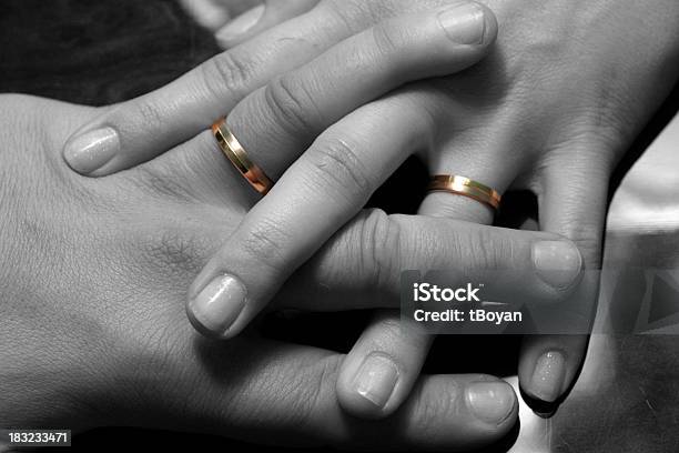 Wedding Rings Stock Photo - Download Image Now - Adult, Black And White, Bride