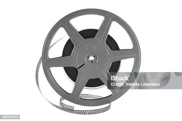 Film Reel Stock Photo - Download Image Now - Film Reel, Film Canister, White Background