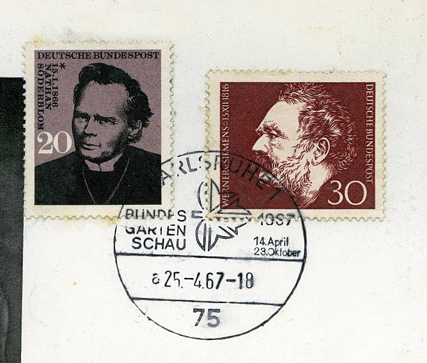 alemania sello postal - number 20 document ink symbol fotografías e imágenes de stock