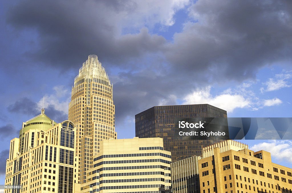 The City "Bright and Dark clouds float abve uptown Charlotte, NCMore Charlotte Photos:" Built Structure Stock Photo