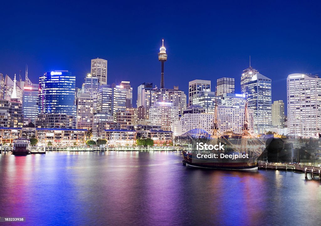 Porto Darling em Sydney Austrália cidade Skyline - Royalty-free Sydney Foto de stock