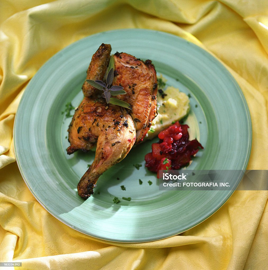 Girarrosto pollo con purè di patate - Foto stock royalty-free di Carne di pollo