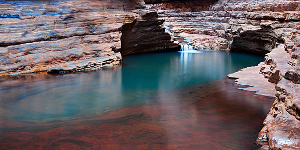 River gorge in Karijini National Park, Western Australia "Kermit's Pool in the Hancock Gorge, Karijini National Park, Western Australia." western australia photos stock pictures, royalty-free photos & images