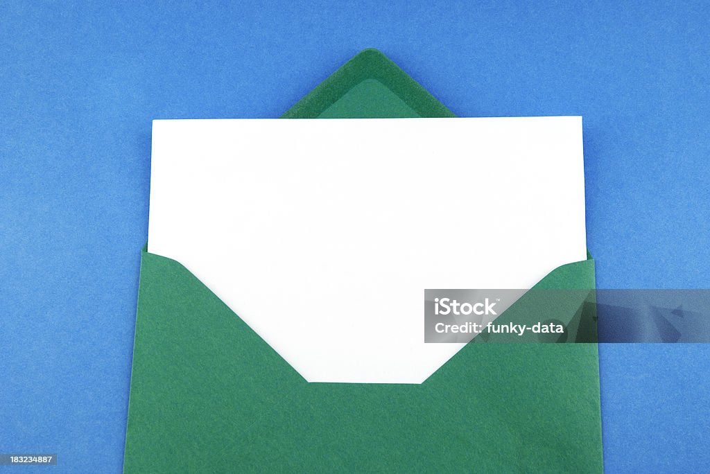 Verde sobre blanco tarjeta de felicitación con - Foto de stock de Aniversario libre de derechos