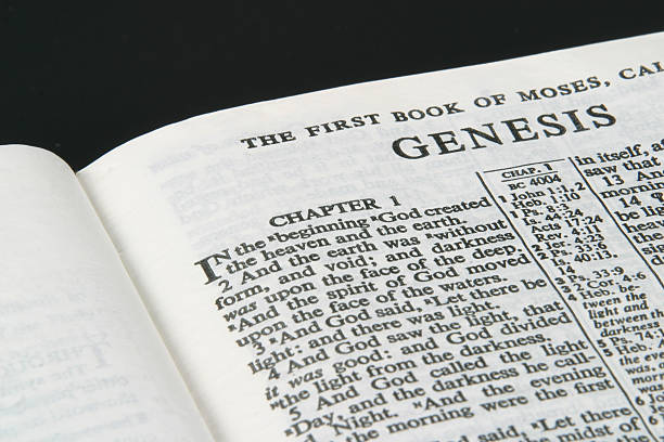 Bible, Genesis, In the beginning God created.... stock photo