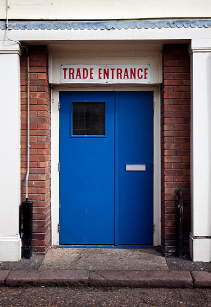 istock Trade entrance doors 183235005