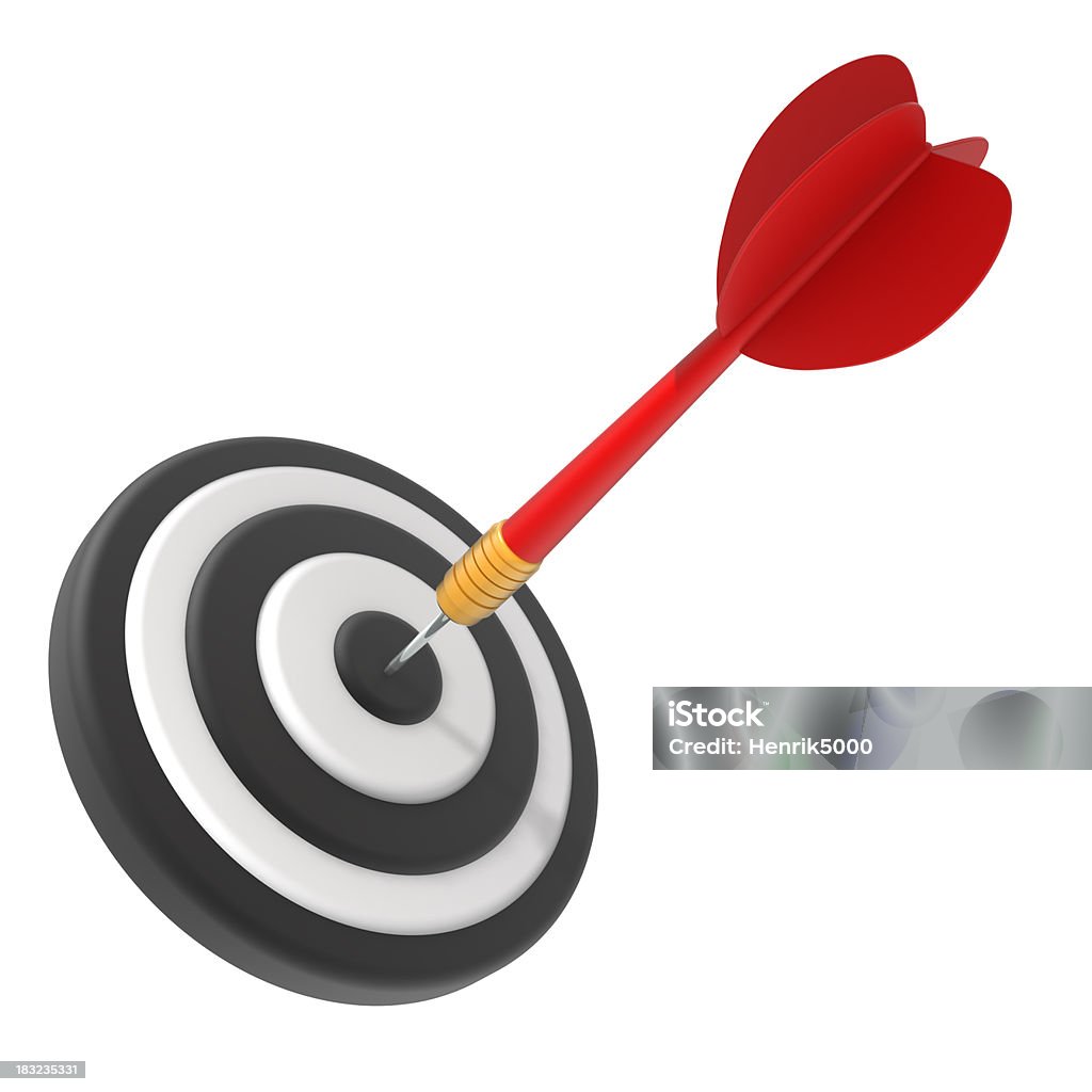 Bullseye: Hitting the target "Bullseye: Hitting the target, isolated on white with clipping path" Accuracy Stock Photo