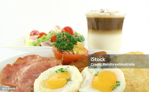 Bacon E Ovos Salada Hasbrowns - Fotografias de stock e mais imagens de Bacon - Bacon, Café - Bebida, Café latte