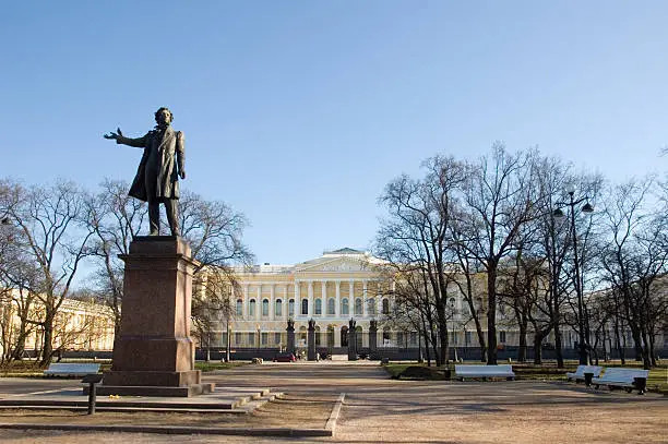 Russian Museum in Mikhailovsky Palace erected in 1819-25 to a design by Carlo Rossi on Square of Arts in St Petersburg