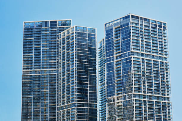 istock Luxury Condominium Towers Miami River Motor Yacht 183236196