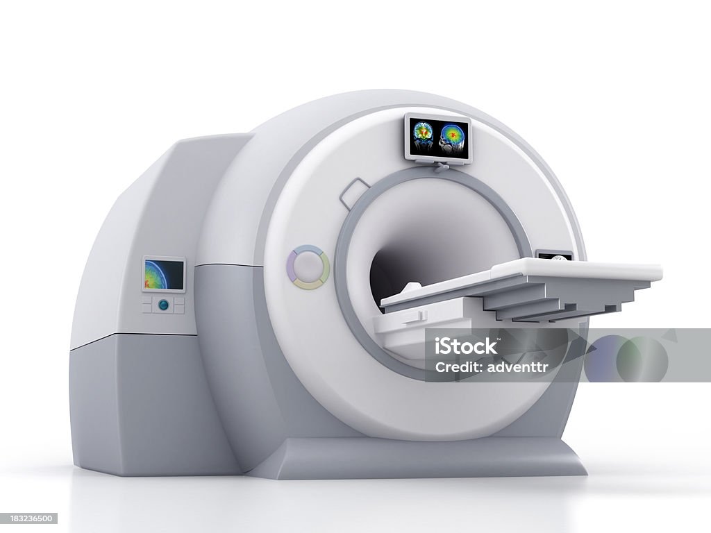 Magnetic Resonance Imaging Scanner "Generic Magnetic Resonance Imaging (MRI) system isolated on white. High resolution 3D image, generic product design.Similar images:" MRI Scanner Stock Photo