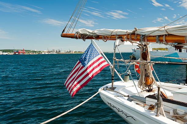 돛단배 - rope rigging nautical vessel day 뉴스 사진 이미지